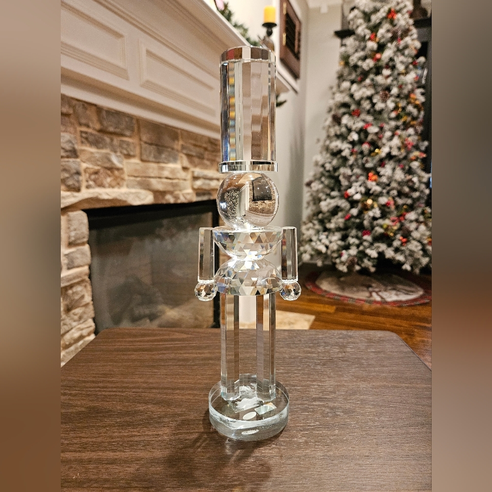 Clear Glass Crystal Nutcracker 13.5 in.